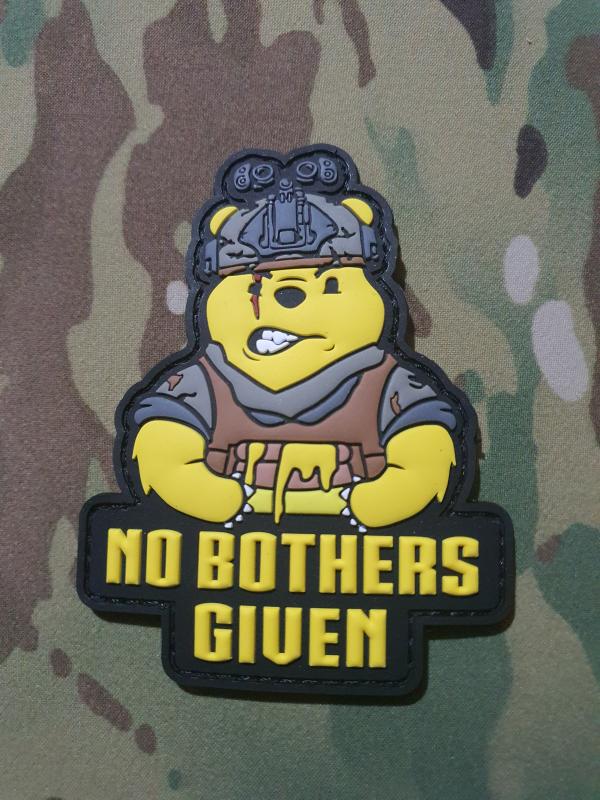 New US Imported Patch PVC NO BOTHERS GIVEN POOH BEAR