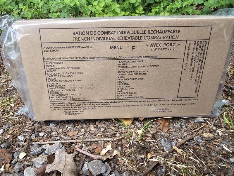 New 24hr French RCIR MRE Menu F Best Before 2027
