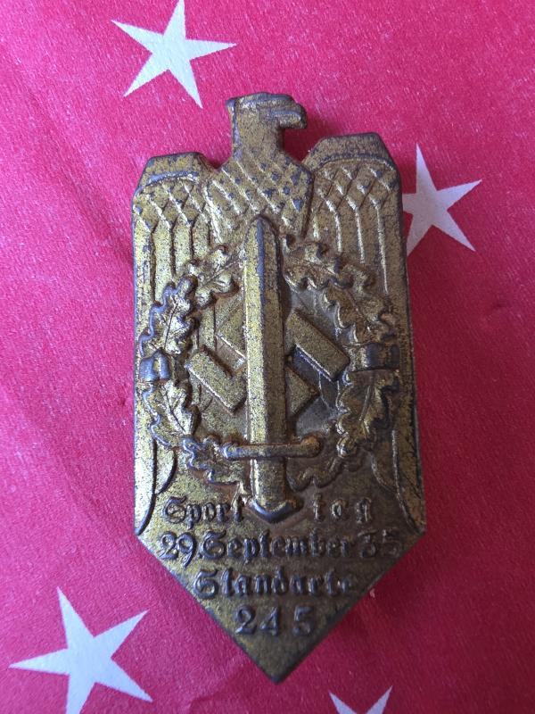 German WW2 Tinnie 1935 Sport Tag Standarte 245