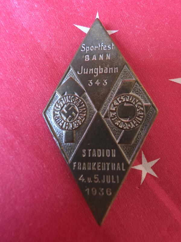 German WW2 Tinnie HJ Hitler Youth Jungbann 343