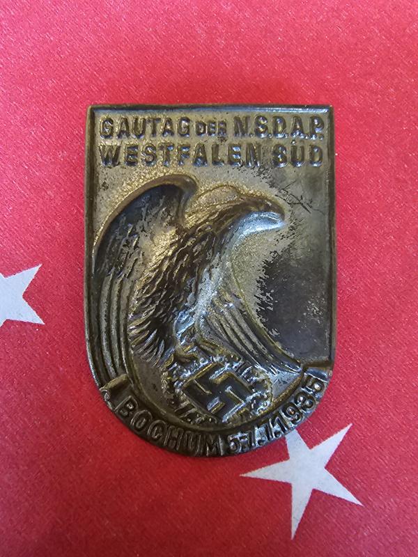 WW2 German Tinnie NSDAP WESTFALEN SUD 1935
