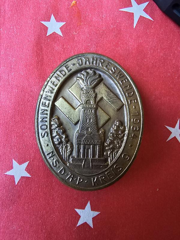 WW2 German Tinnie NSDAP SONNENWENDE 1934